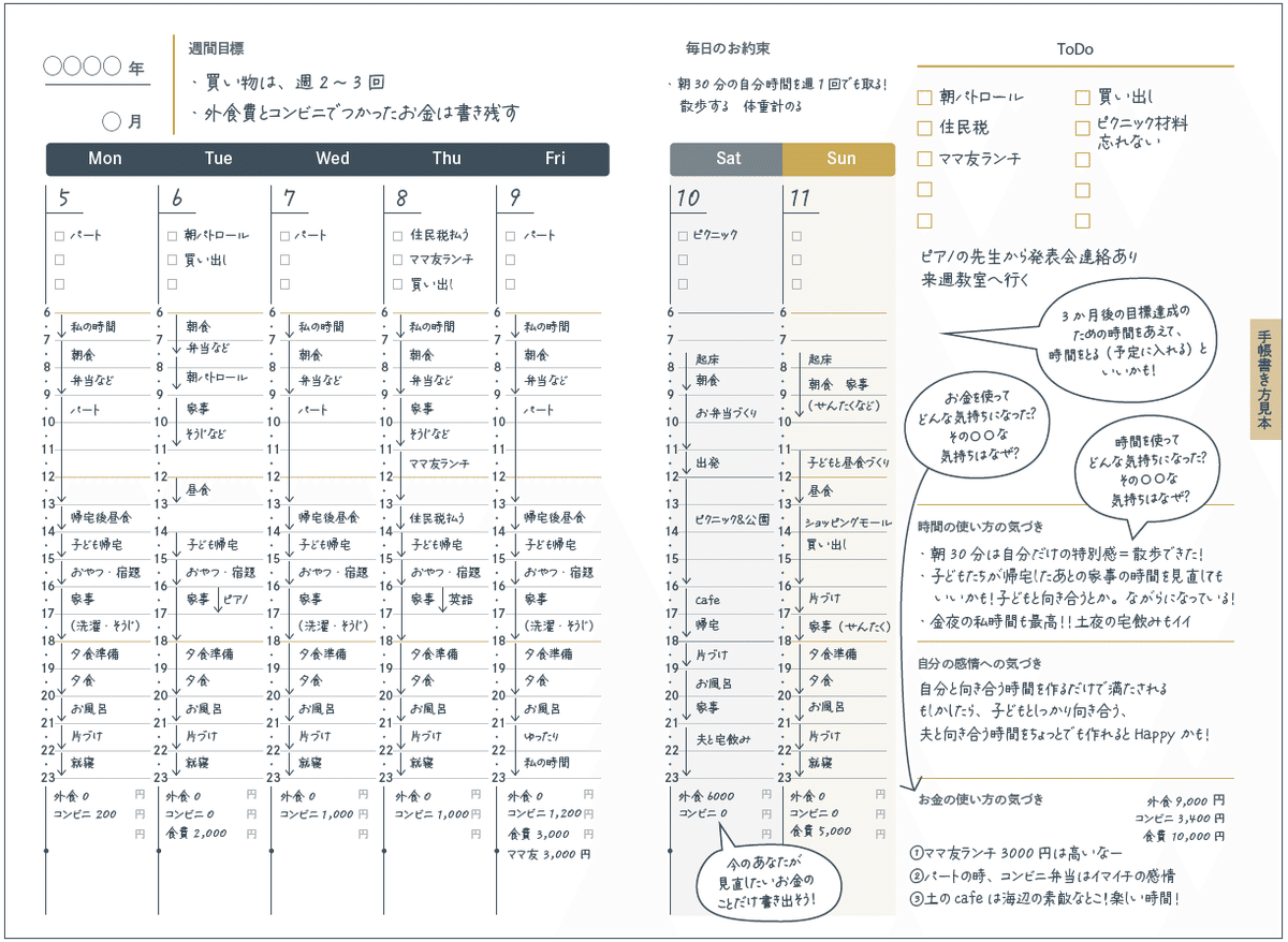 ウィークリーカレンダー